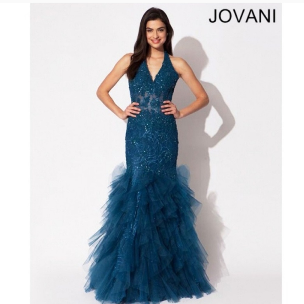 Layered Tulle Sequin Mermaid Prom/Pageant Dress - Picture 4 of 5